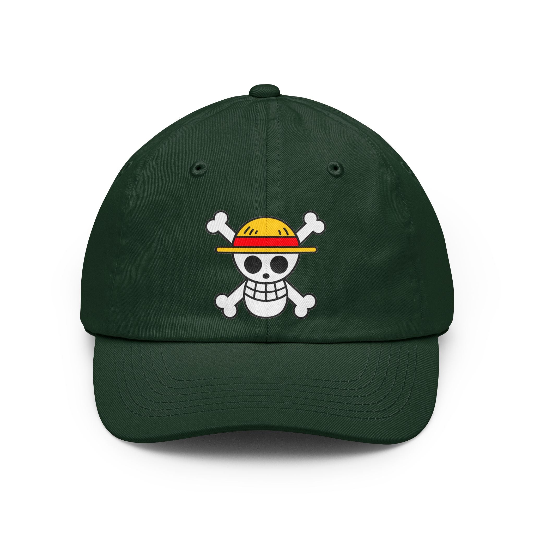Straw Hat Skull Dad Hat | Embroidered Pirate Skull Cap