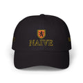 Naive Industries Embroidered Crest Classic Dad Cap | White Cotton Baseball Hat