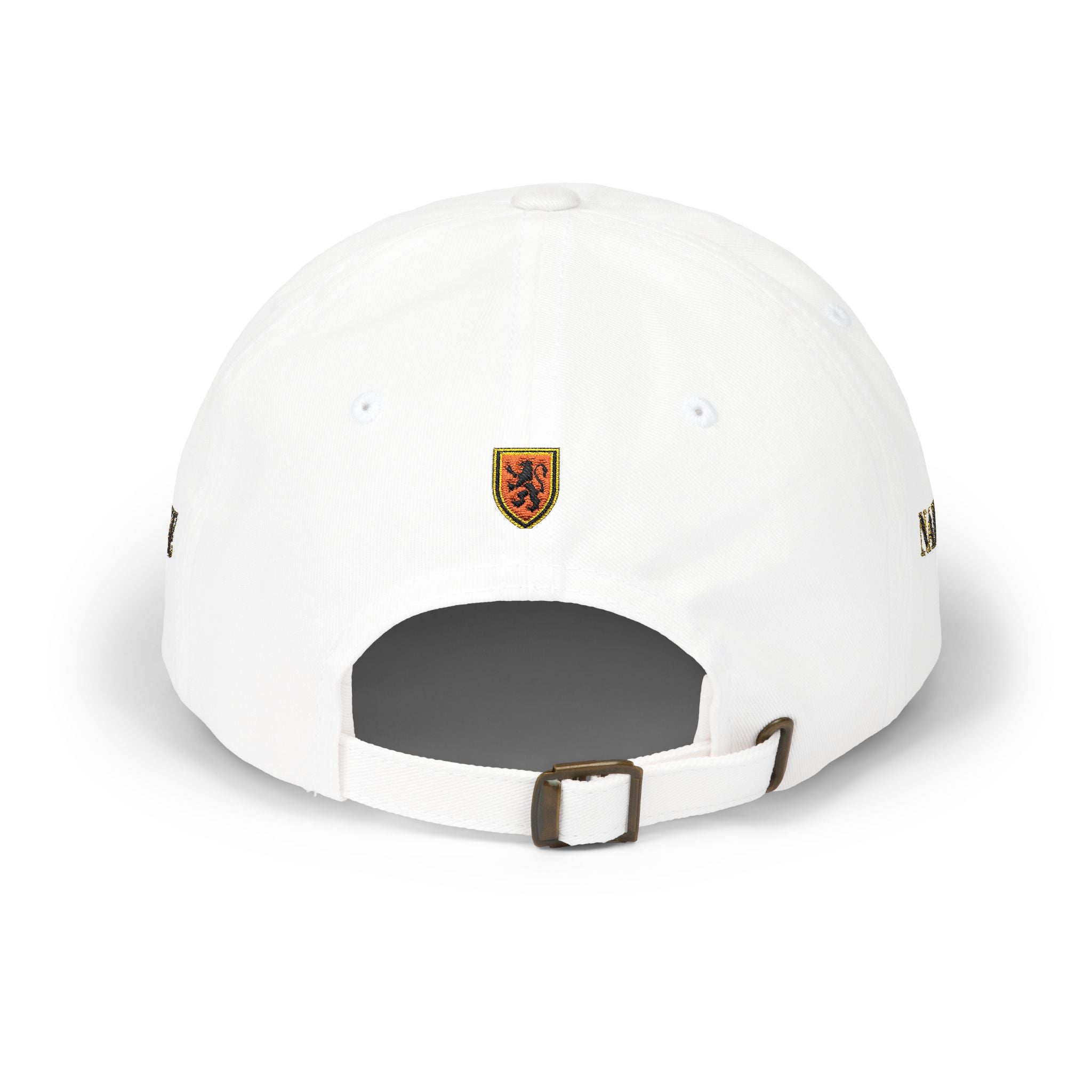 Naive Industries Embroidered Crest Classic Dad Cap | White Cotton Baseball Hat