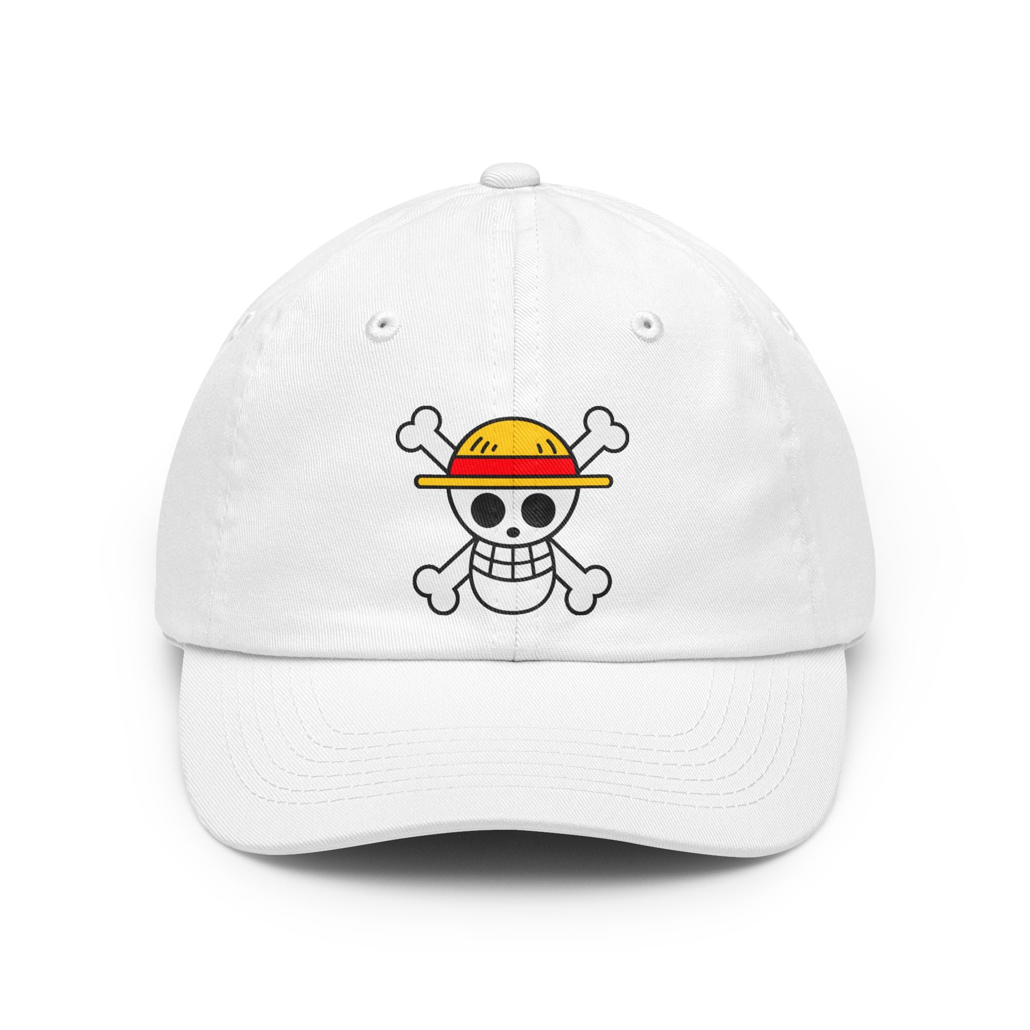 Straw Hat Skull Dad Hat | Embroidered Pirate Skull Cap