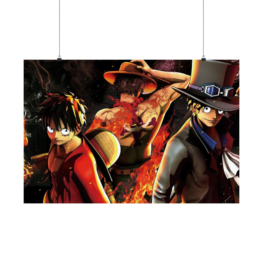 One Piece Fire Trio Poster | Satin Poster