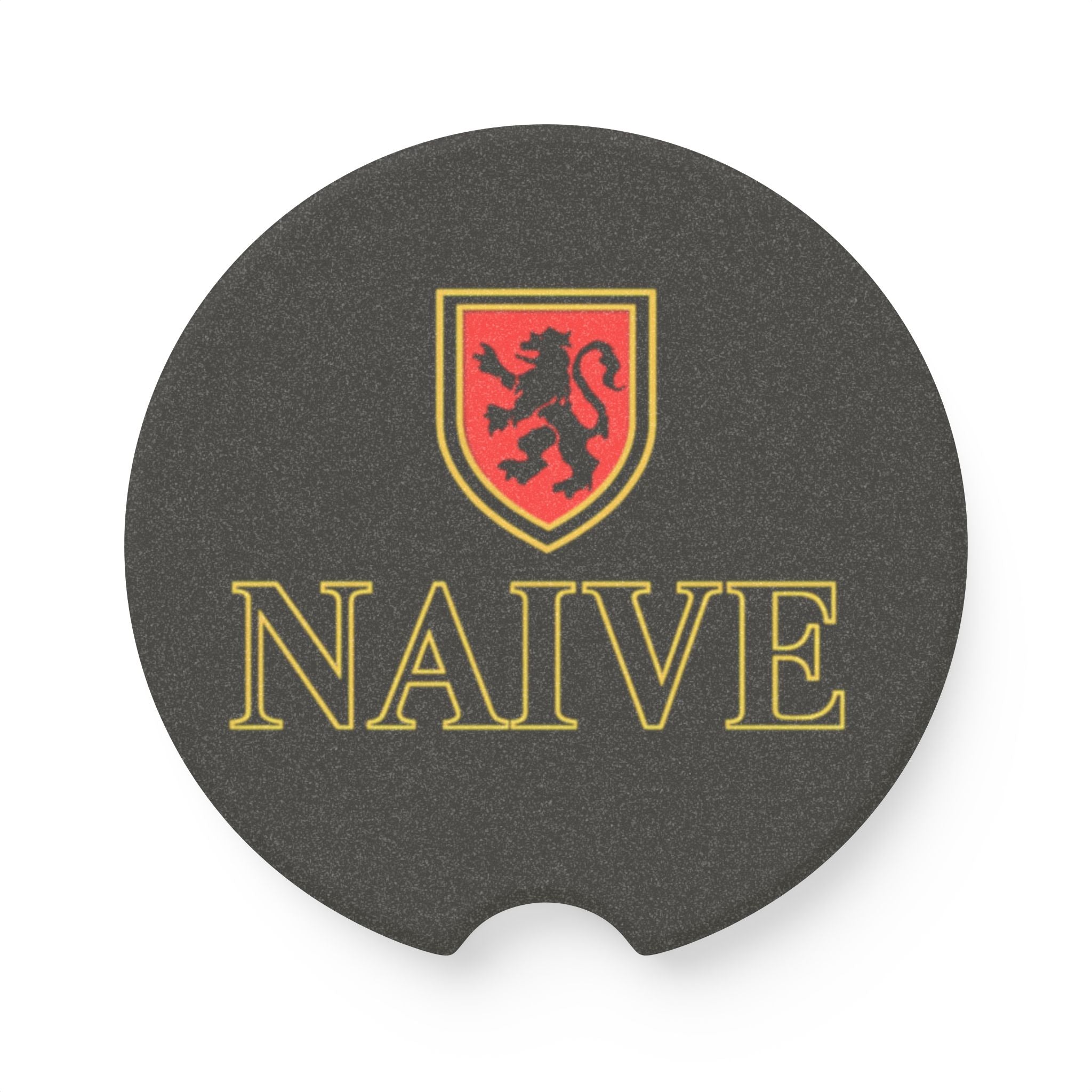 Soapstone Car Coaster — Naïve Crest Round Car Cup Holder Insert