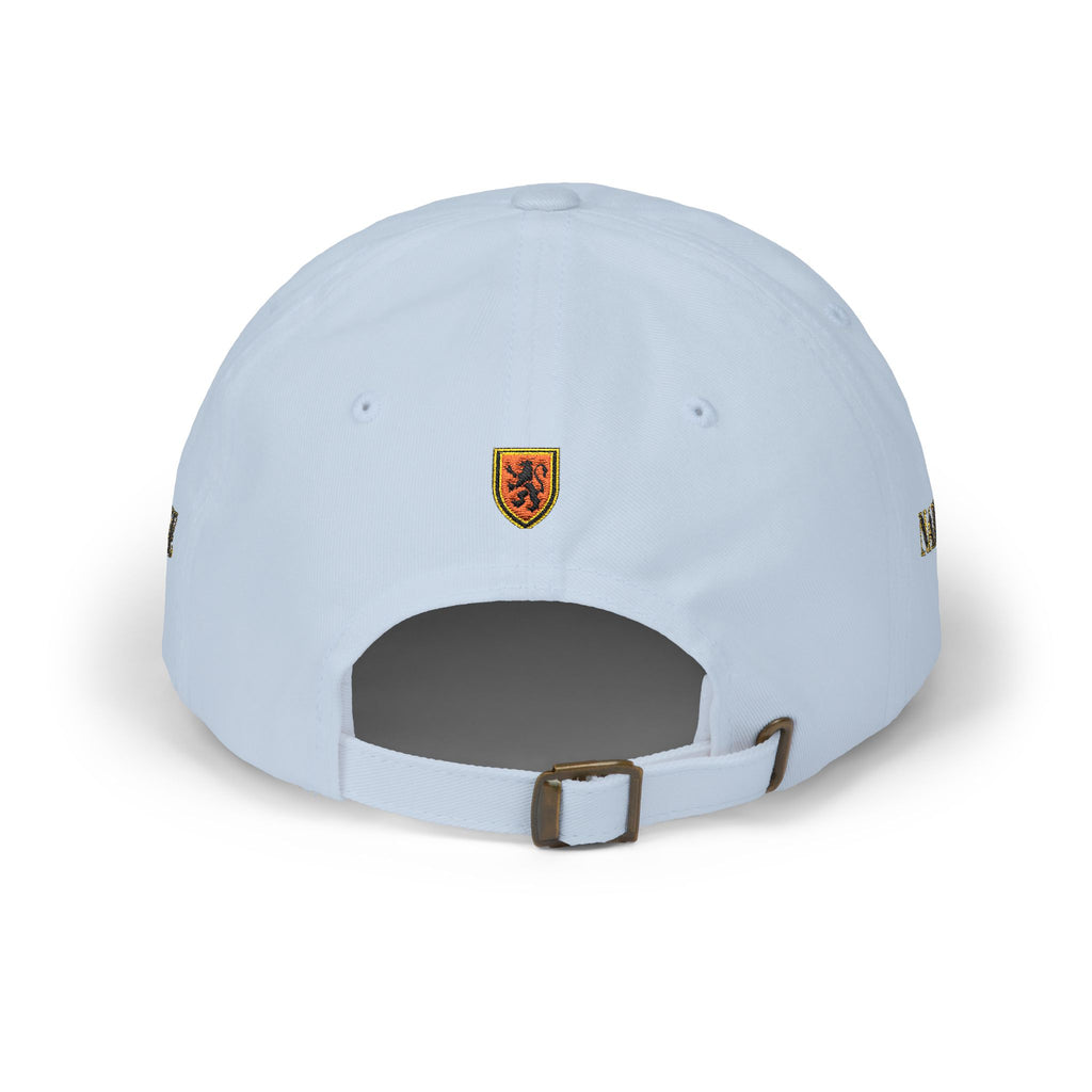 Naive Industries Embroidered Crest Classic Dad Cap | White Cotton Baseball Hat