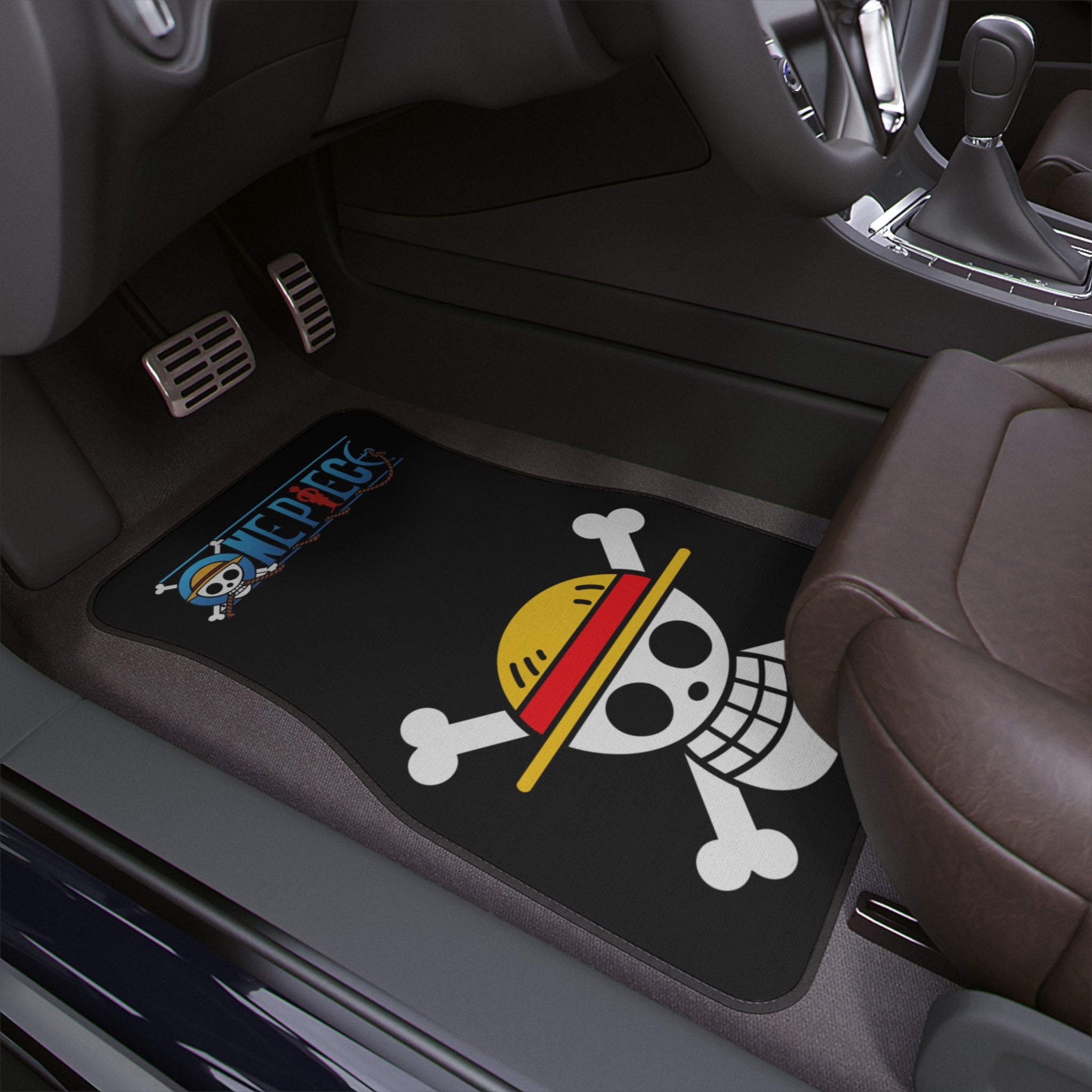 Straw Hat Skull Car Floor Mat | Anime Pirate Logo Floor Mat