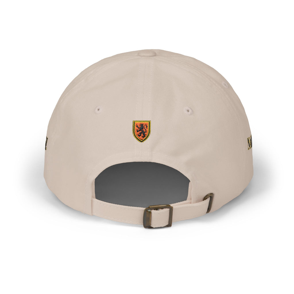 Naive Industries Embroidered Crest Classic Dad Cap | White Cotton Baseball Hat