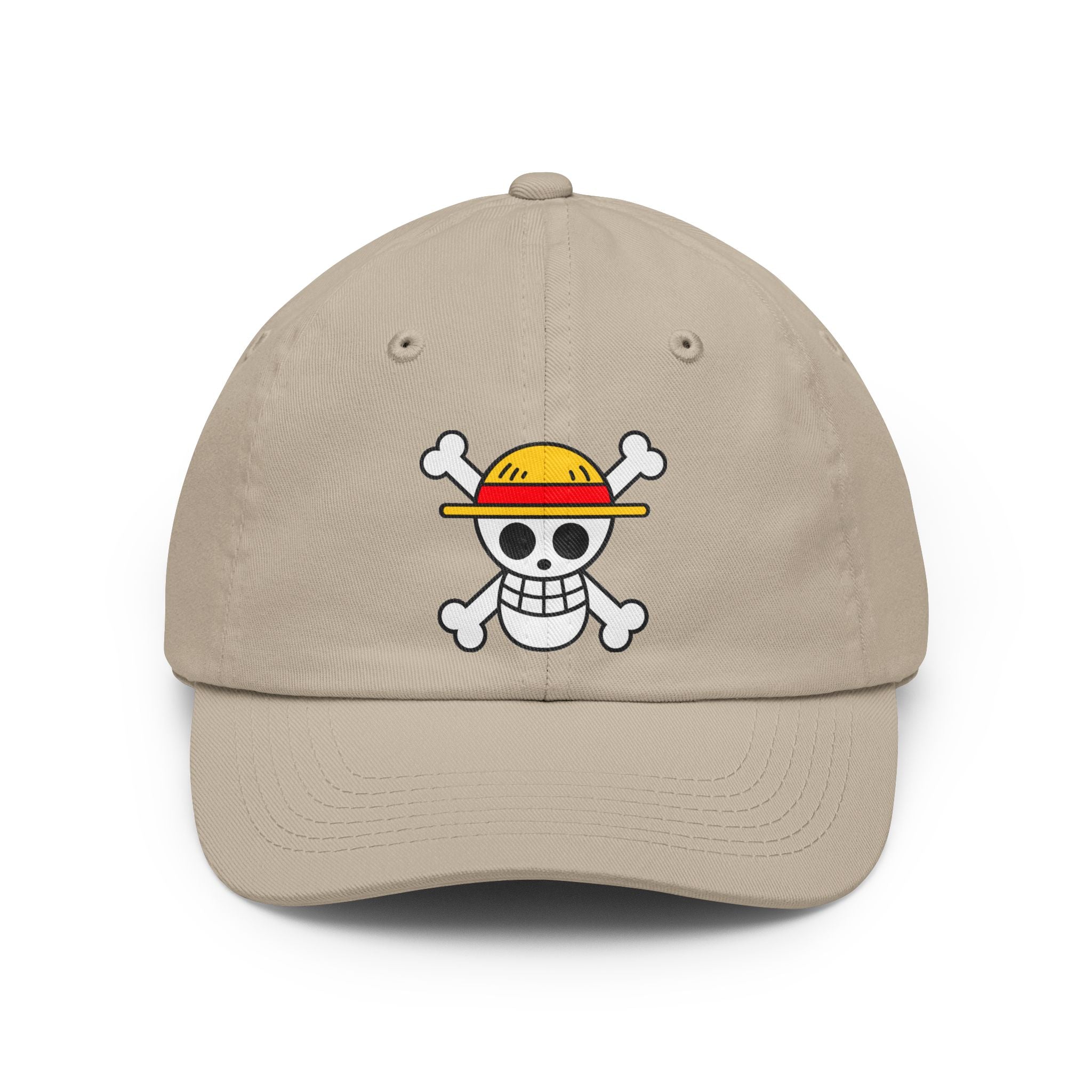 Straw Hat Skull Dad Hat | Embroidered Pirate Skull Cap