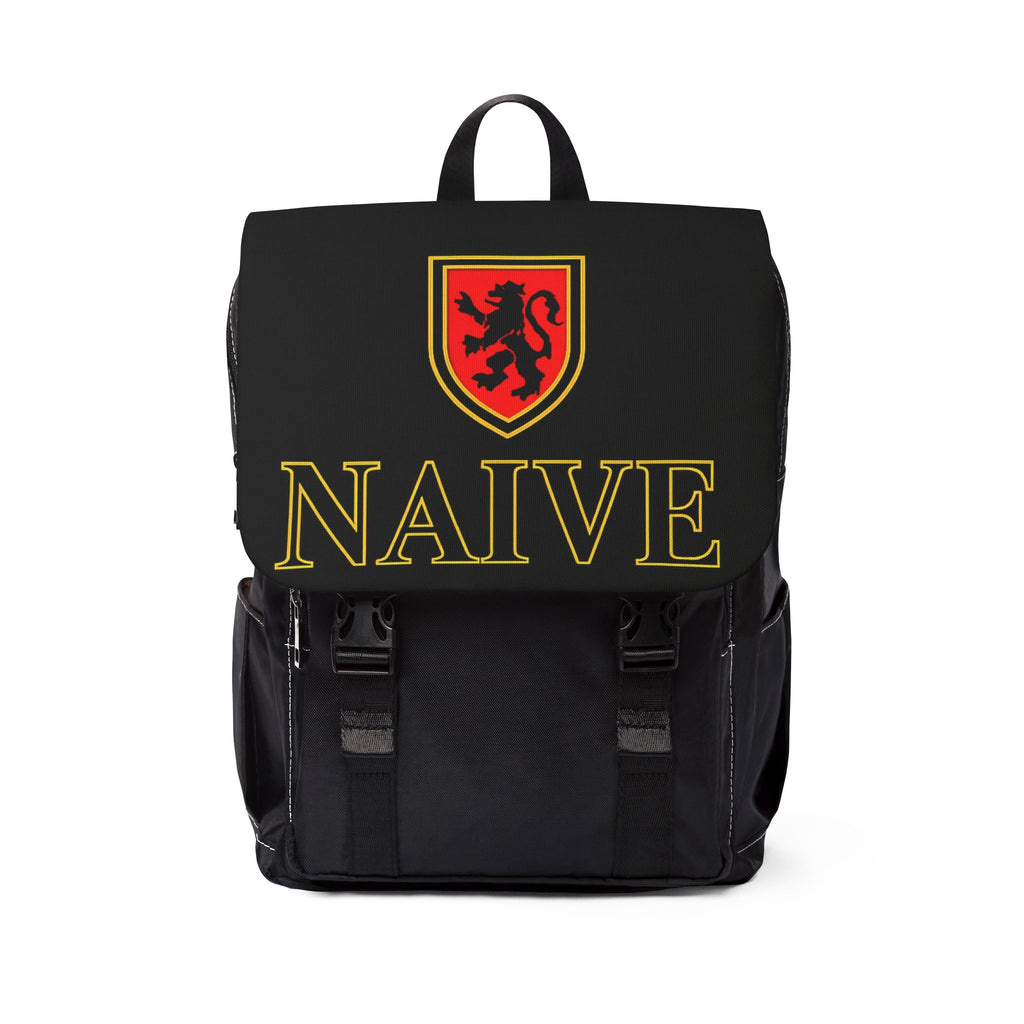 Naive Shield Backpack — Casual Black Shoulder Pack