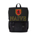 Naive Shield Backpack — Casual Black Shoulder Pack