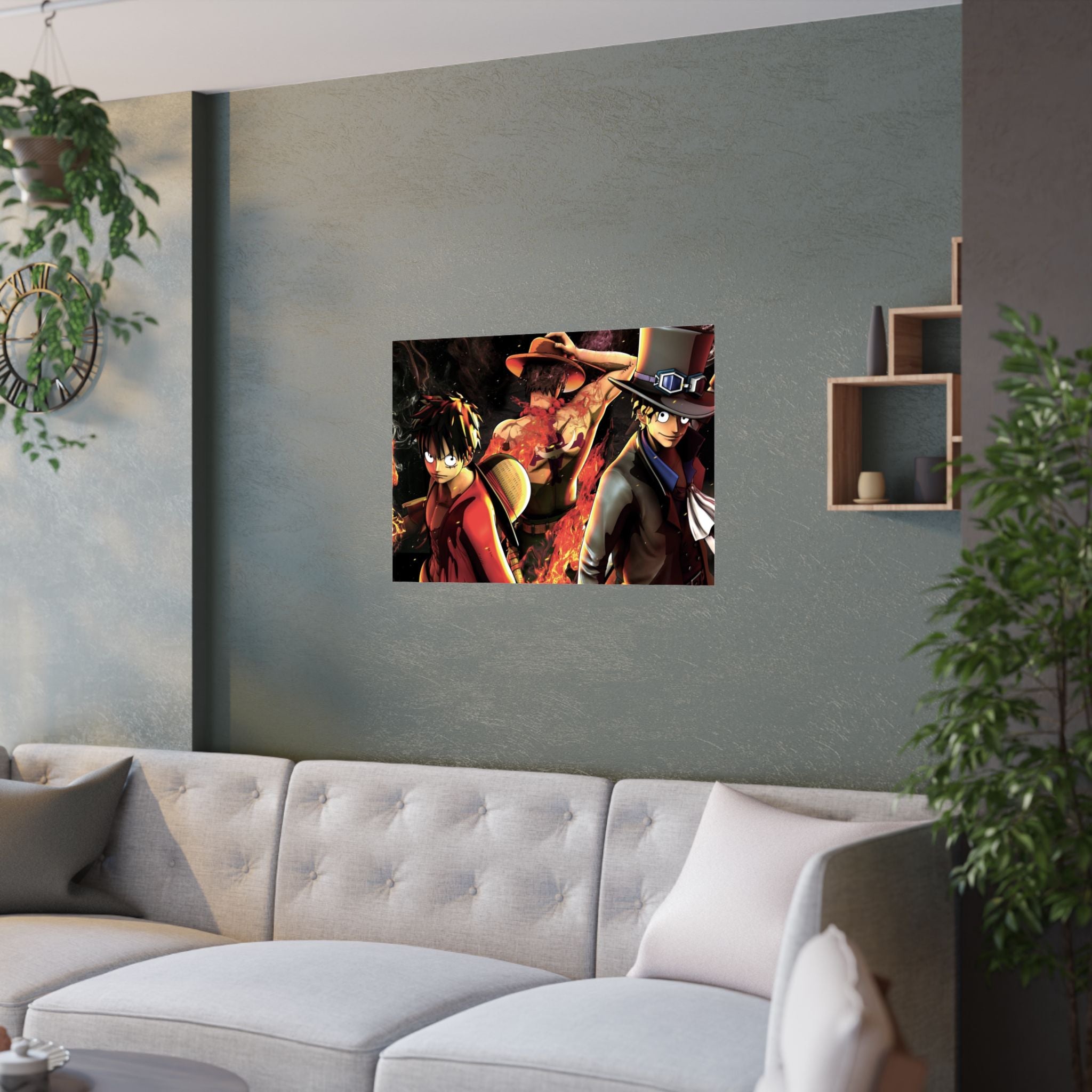 One Piece Fire Trio Poster | Satin Poster