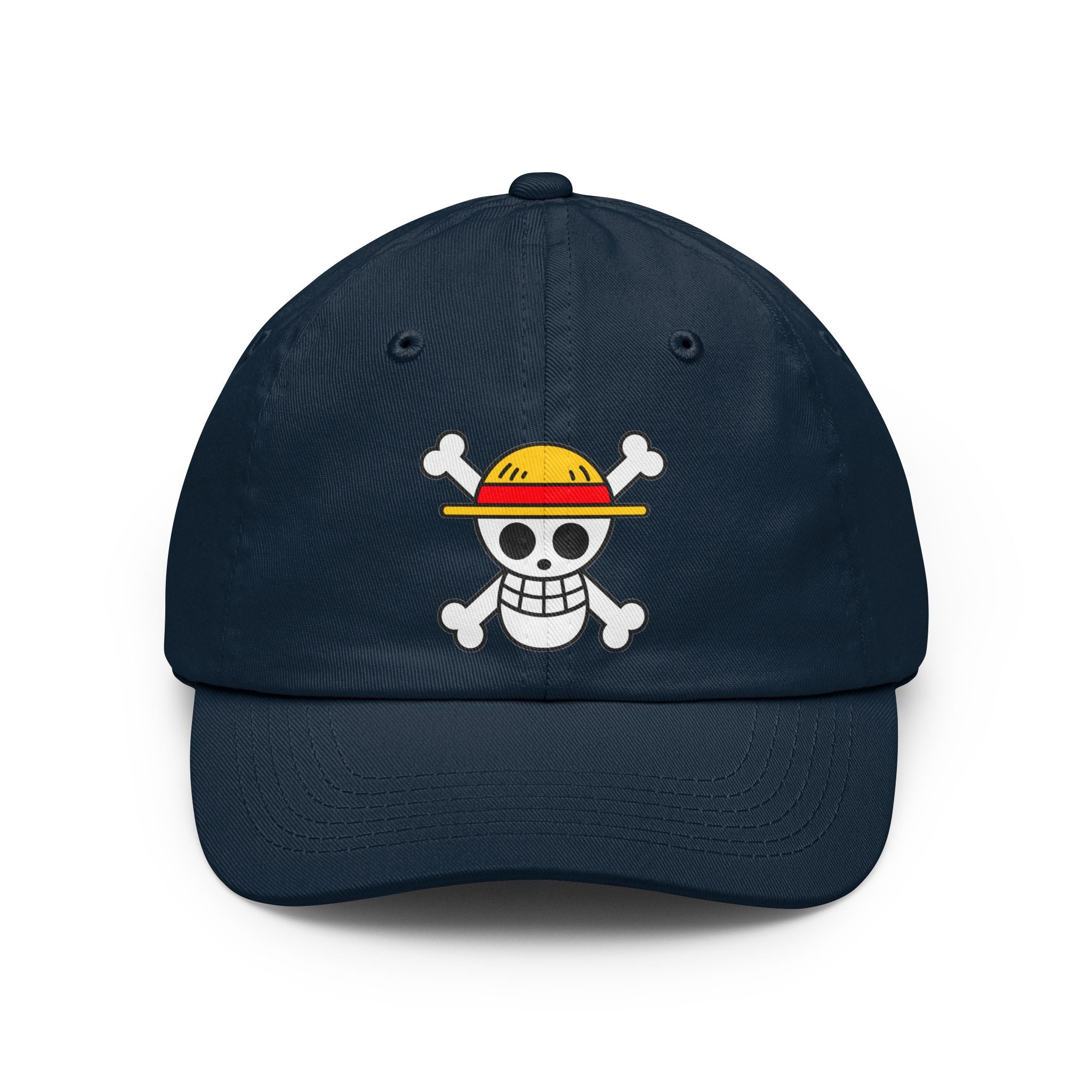 Straw Hat Skull Dad Hat | Embroidered Pirate Skull Cap