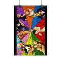 Colorful Anime Crew Poster Satin Poster | Rainbow Character Collage