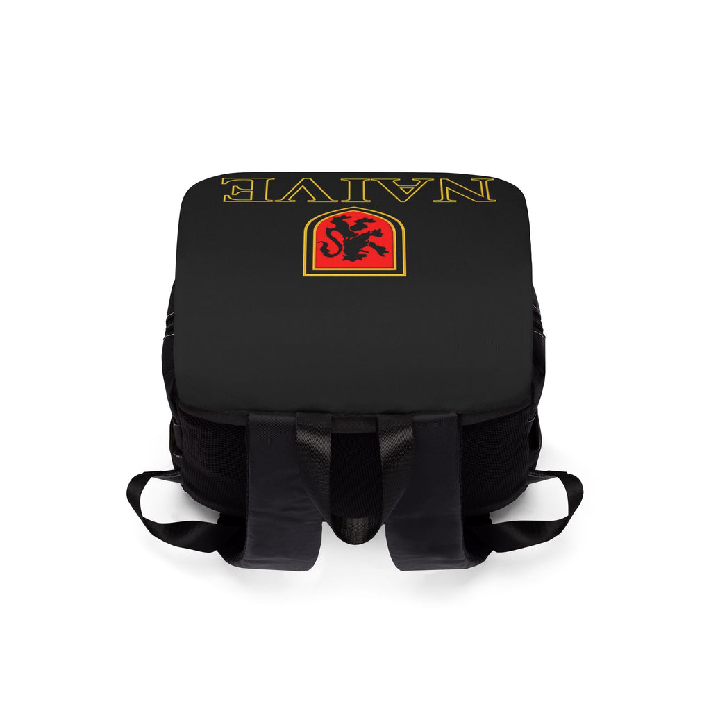 Naive Shield Backpack — Casual Black Shoulder Pack