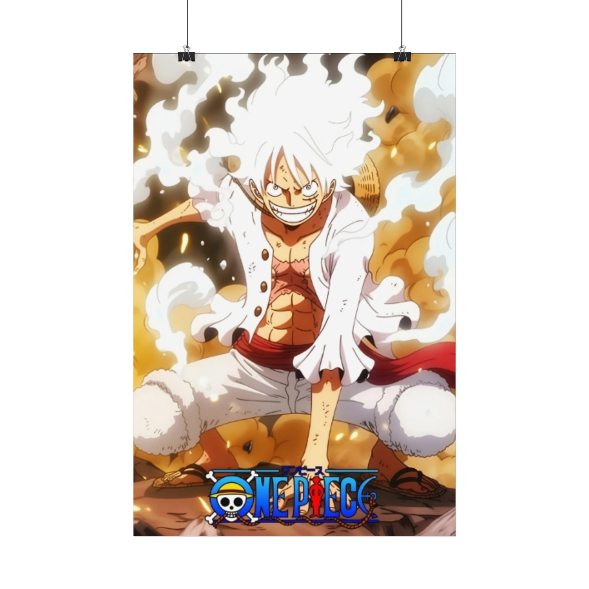 Ace Anime Fire Illustration Satin Poster | Anime Wall Art, Shonen Character Print