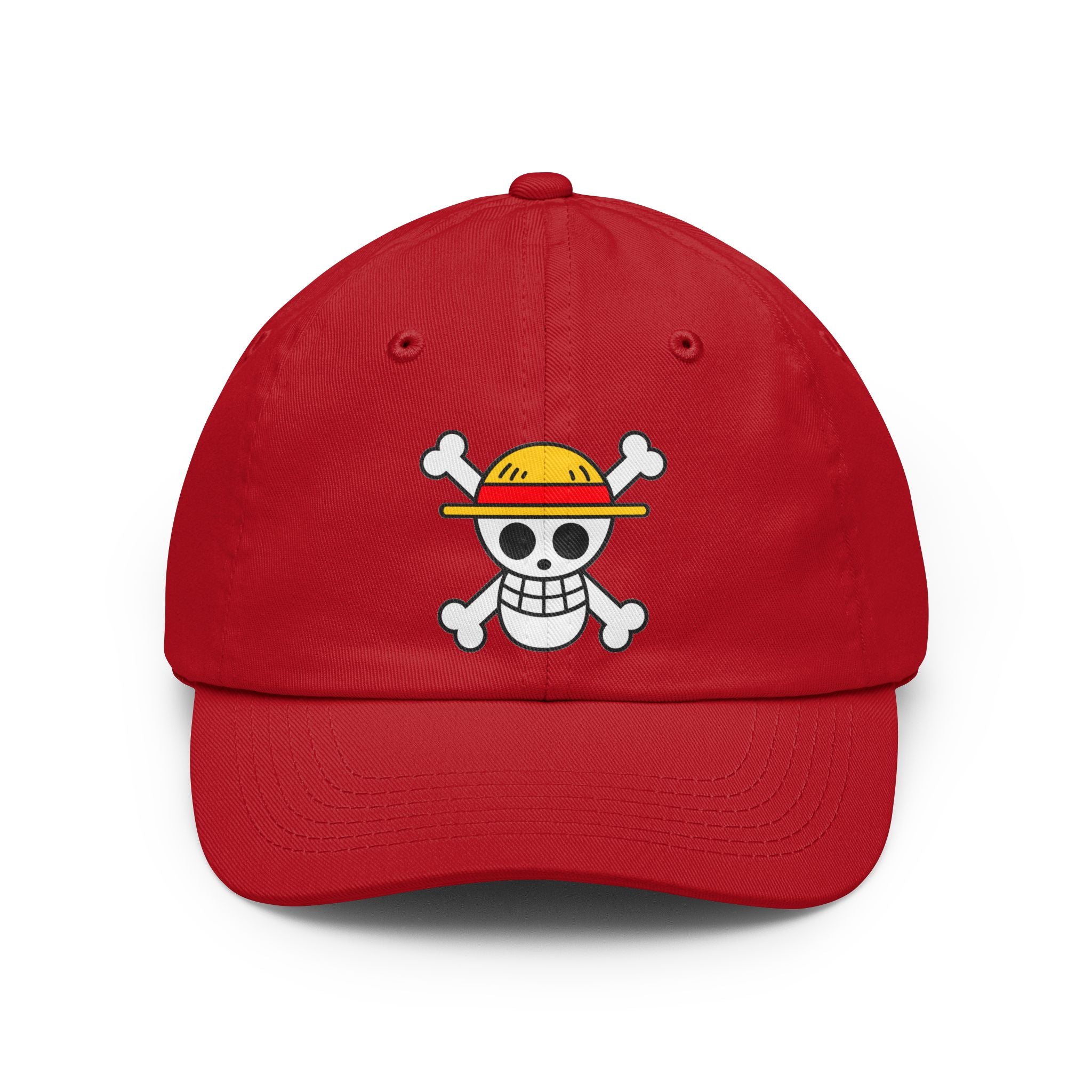 Straw Hat Skull Dad Hat | Embroidered Pirate Skull Cap