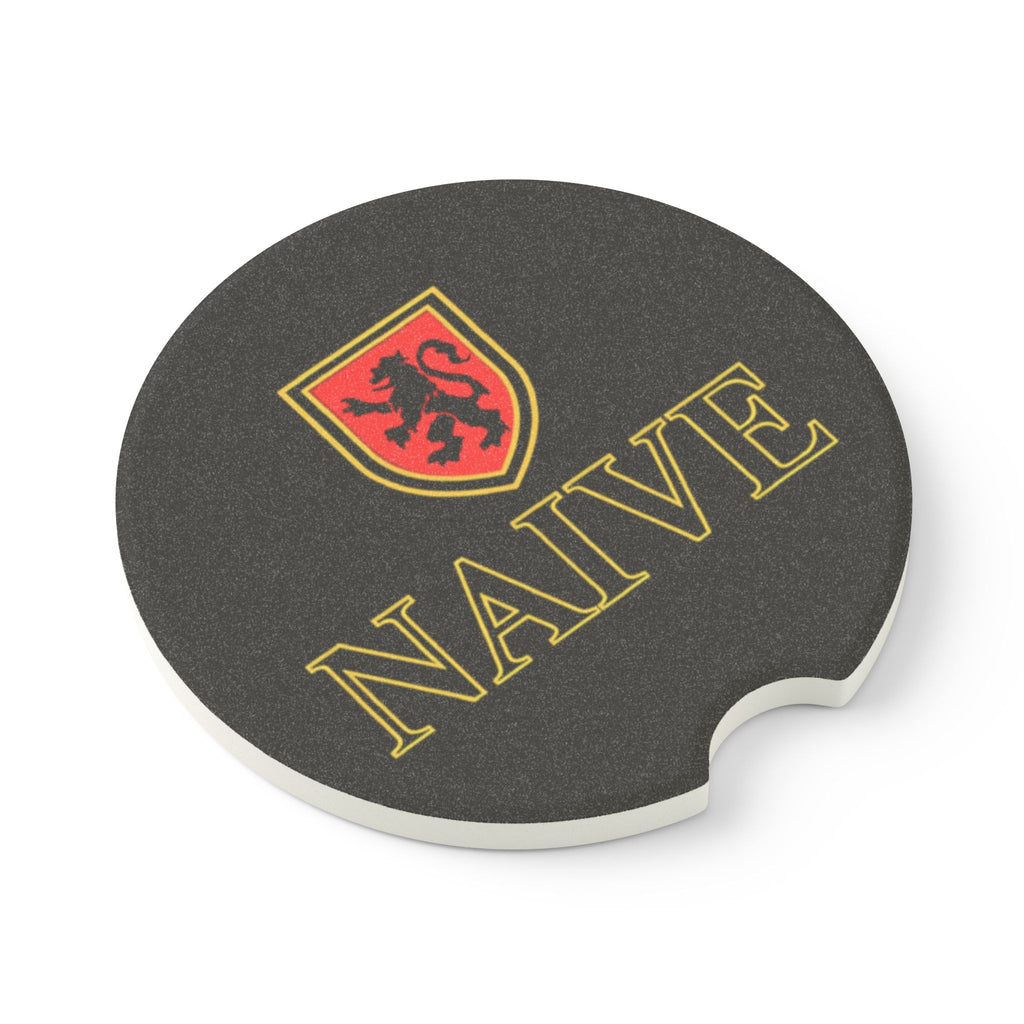 Soapstone Car Coaster — Naïve Crest Round Car Cup Holder Insert