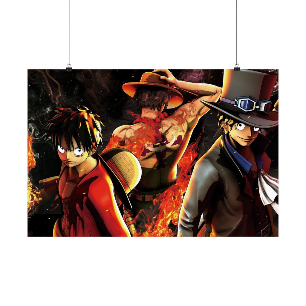 One Piece Fire Trio Poster | Satin Poster