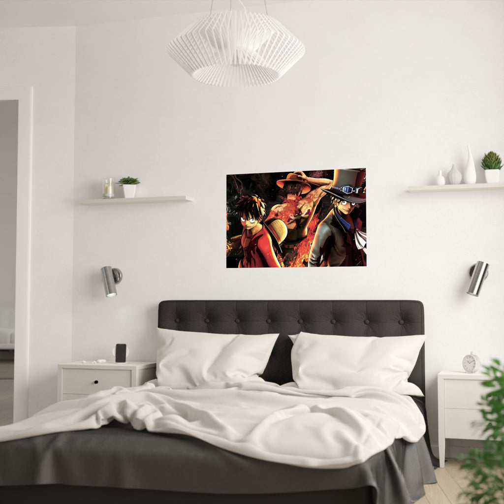One Piece Fire Trio Poster | Satin Poster