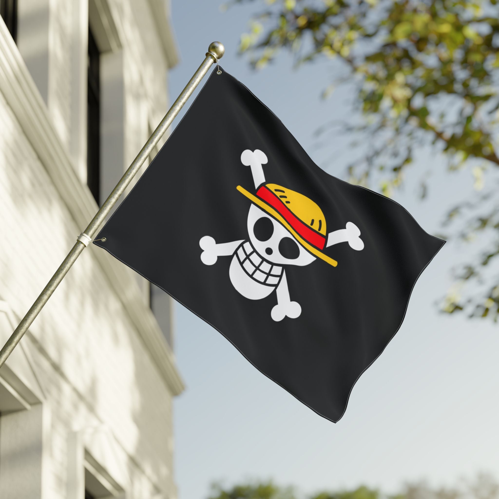 Straw Hat Skull crossbones Flag | Double-Sided Pirate Banner