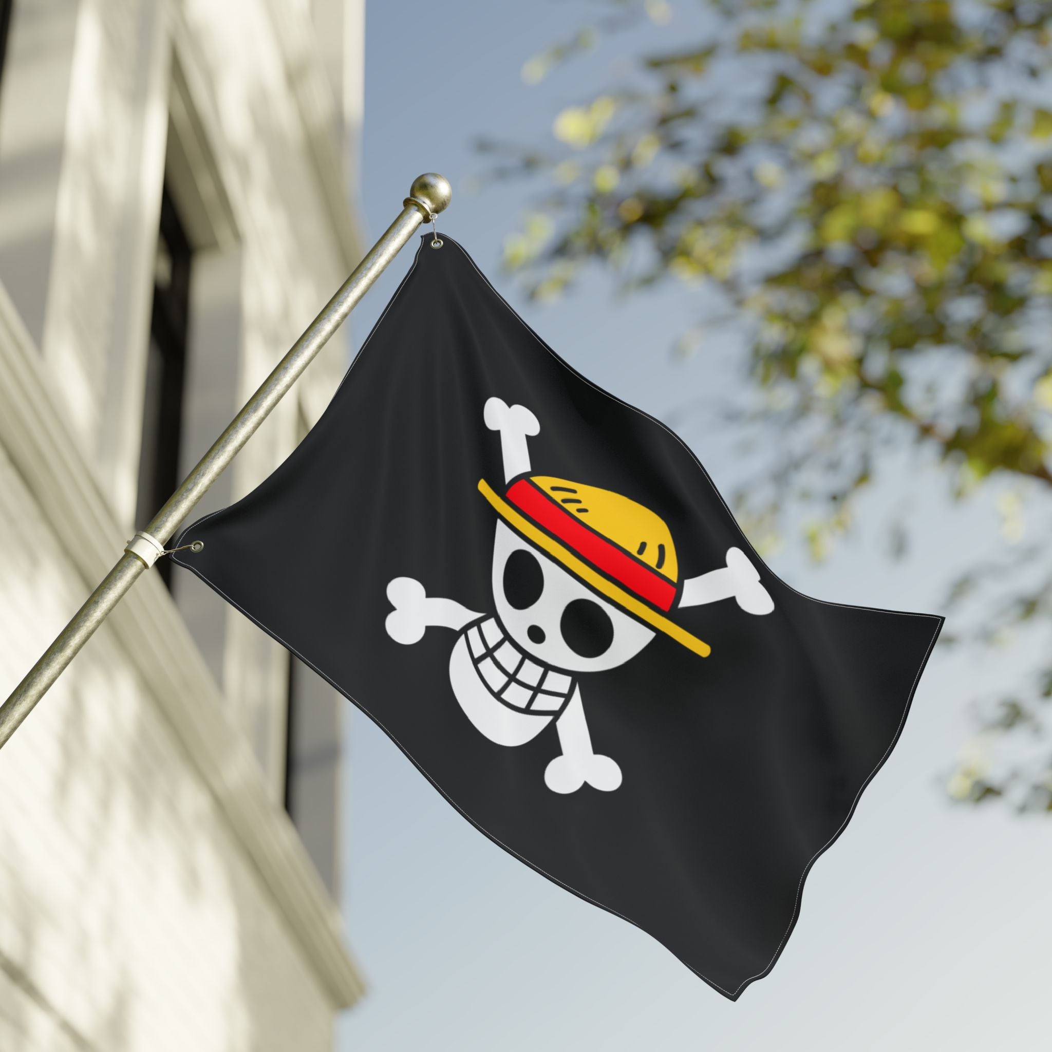 Straw Hat Skull crossbones Flag | Double-Sided Pirate Banner