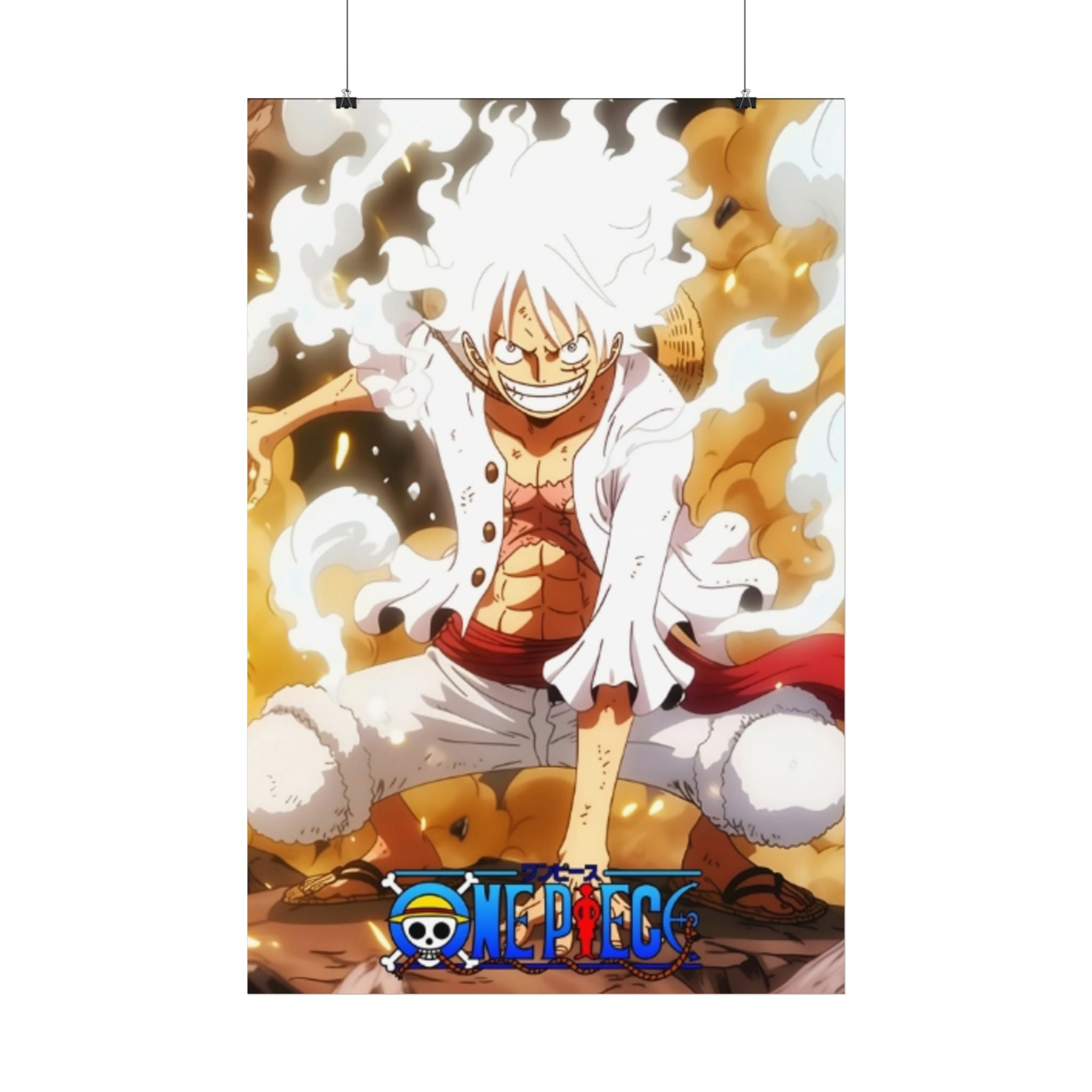 Ace Anime Fire Illustration Satin Poster | Anime Wall Art, Shonen Character Print