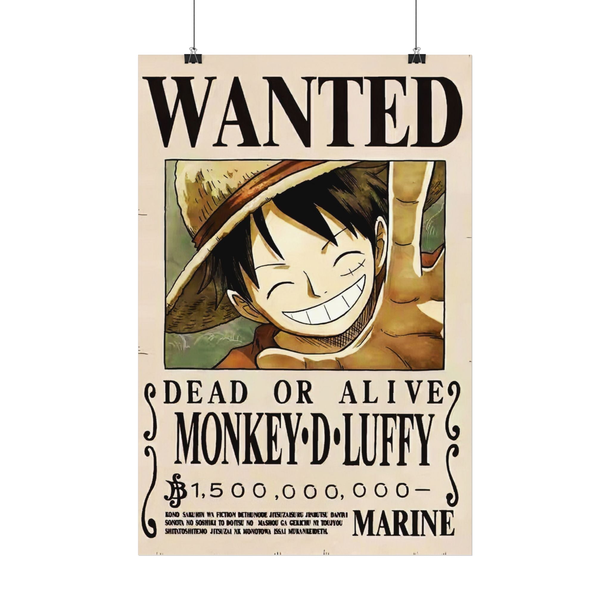 Wanted Monkey D. Luffy Poster | Satin Print Anime Wall Art