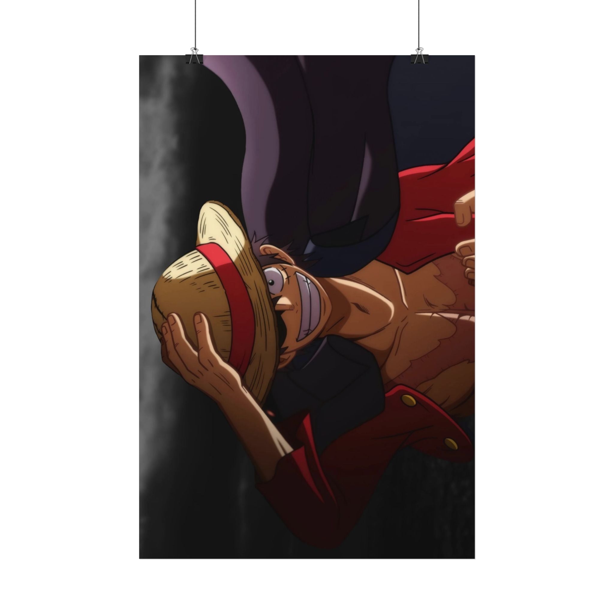 Monkey D. Luffy portrait Satin Poster | Anime Straw Hat Captain, Pirate Aesthetic