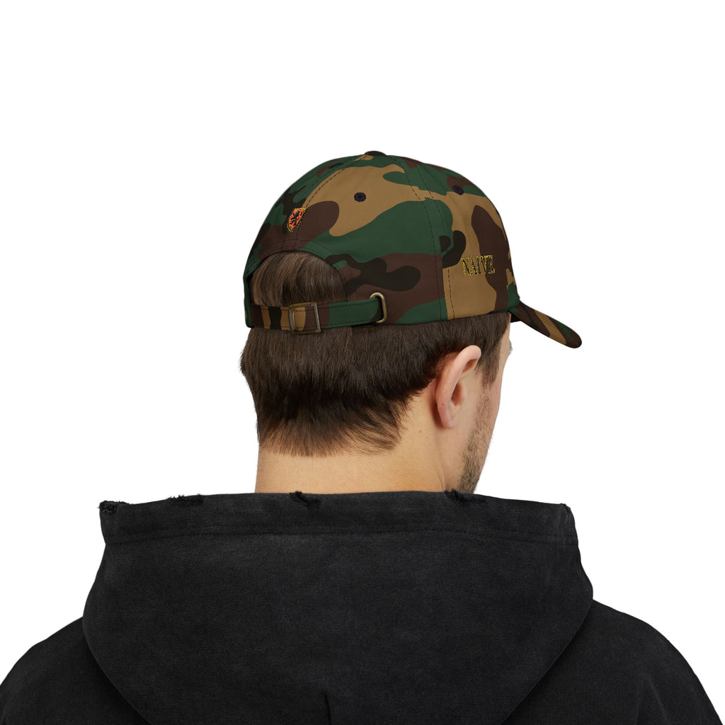 Naive Industries Embroidered Crest Classic Dad Cap | White Cotton Baseball Hat