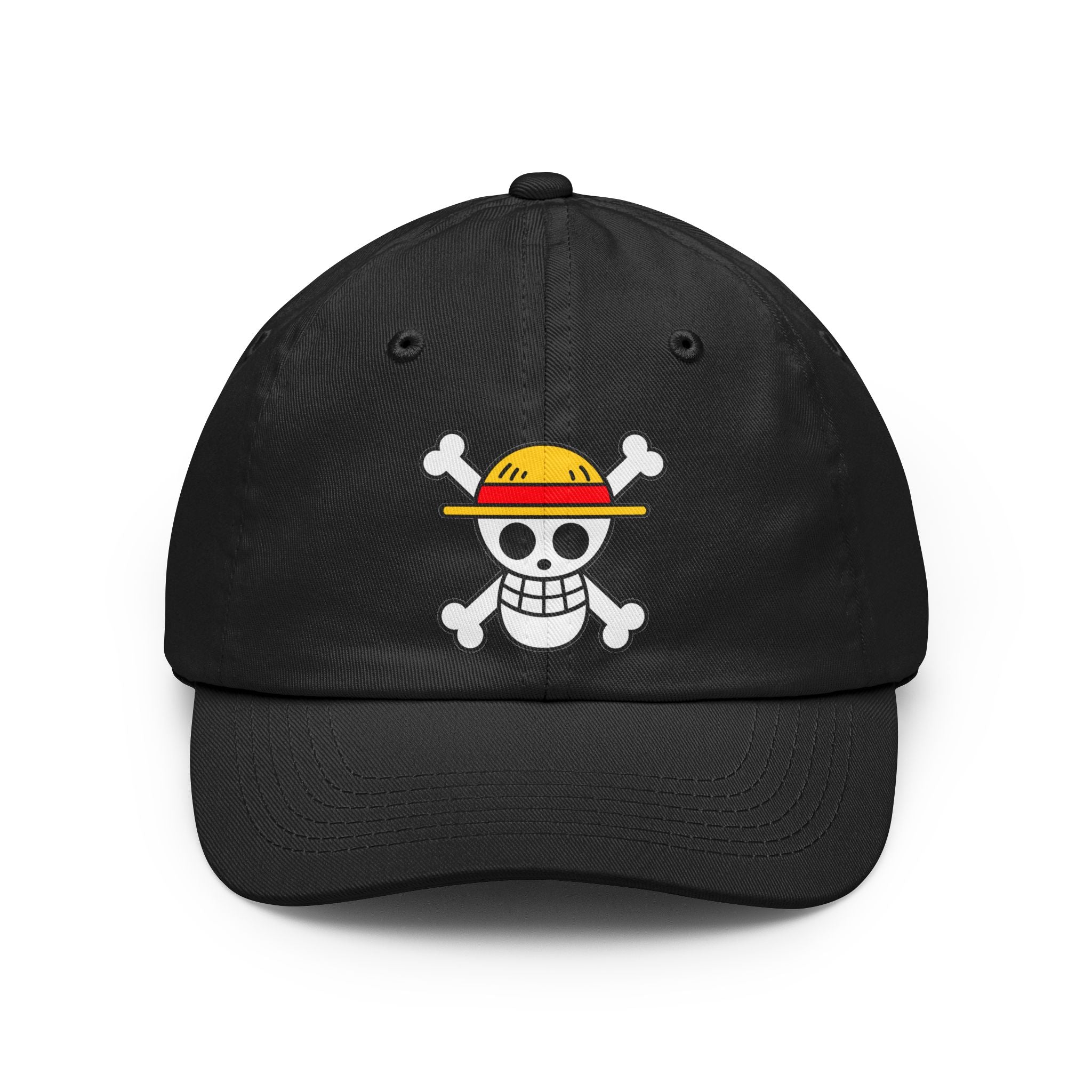 Straw Hat Skull Dad Hat | Embroidered Pirate Skull Cap